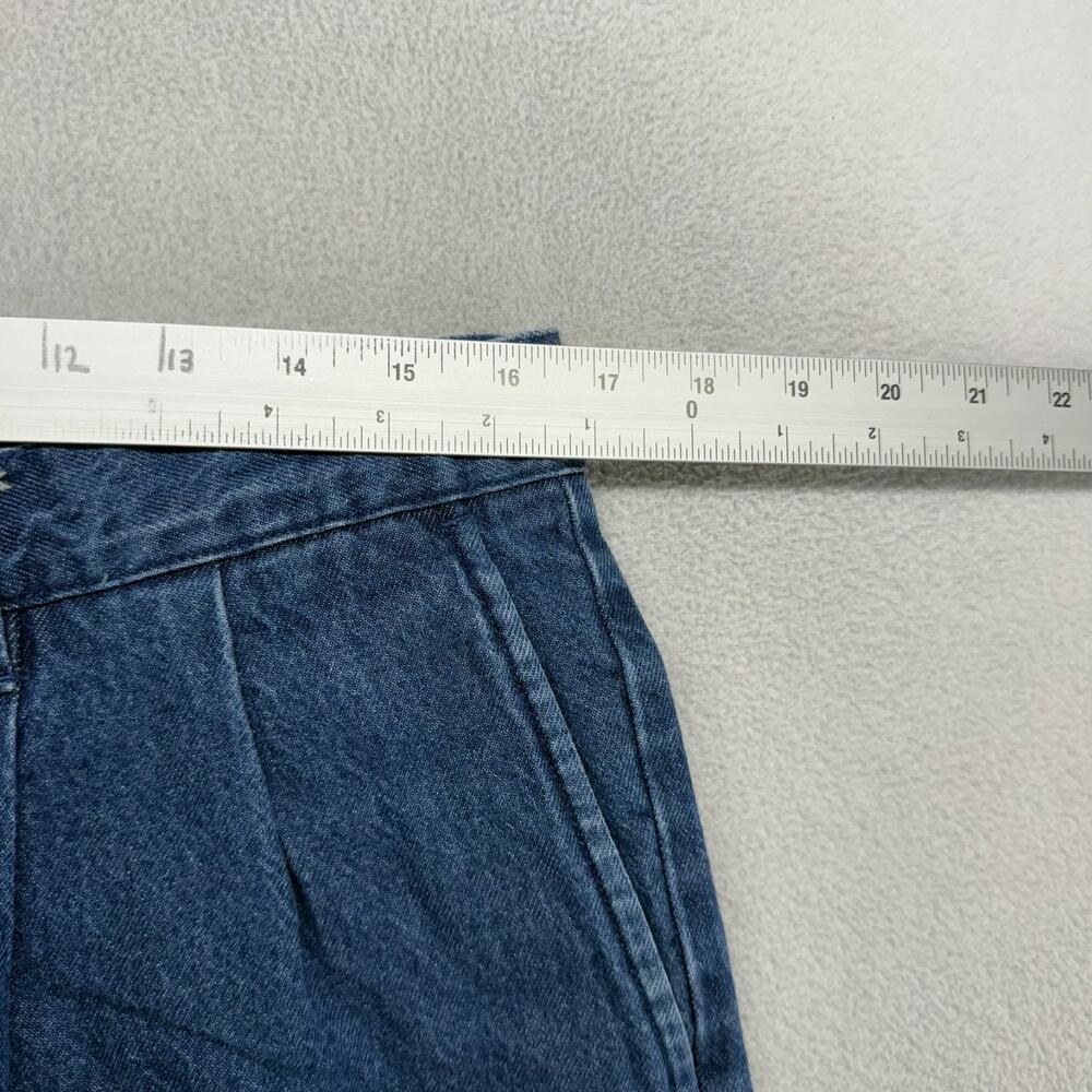 Vintage Pleated Jean Shorts mens 36 FITS 33 Blue Baggy Jorts High Waisted 90s 7' - Picture 2 of 8